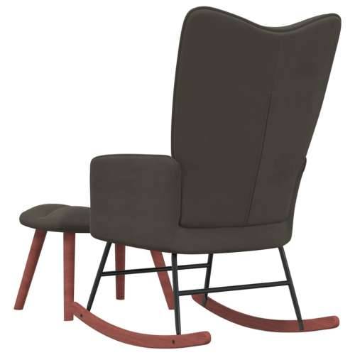 Stolica za ljuljanje s osloncem za noge tamnosiva baršunasta Cijena