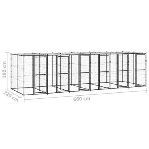 Vanjski kavez za pse s krovom čelični 14,52 m² Cijena