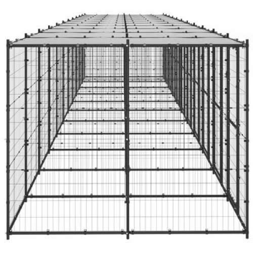 Vanjski kavez za pse s krovom čelični 26,62 m² Cijena
