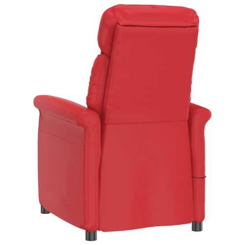 Masažna fotelja od umjetne kože crvena Cijena