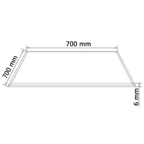 Stolna Ploča od Kaljenog Stakla Pravokutna 700x700 mm - Crna 70 x 70 cm 1 Cijena