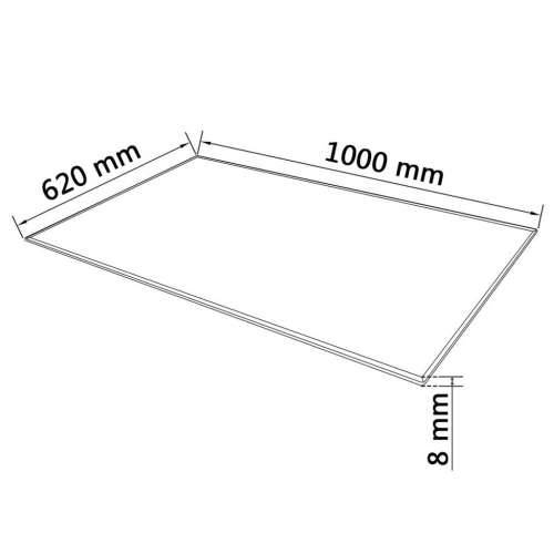 Stolna Ploča od Kaljenog Stakla Pravokutna 1000x620 mm - Crna 100 x 62 cm 1 Cijena
