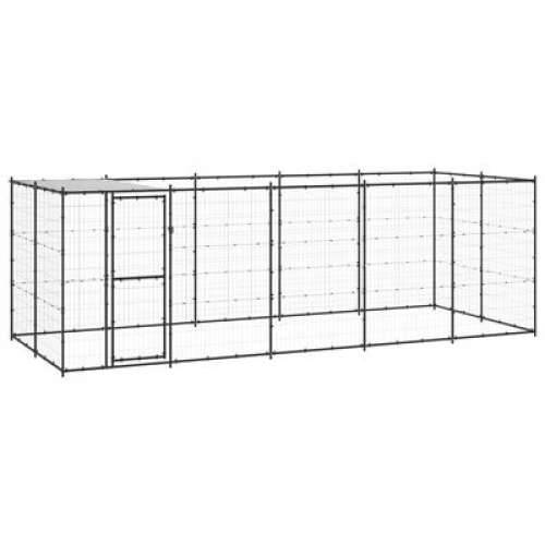 Vanjski kavez za pse s krovom čelični 12,1 m² Cijena