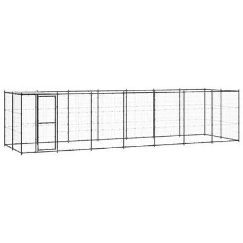 Vanjski kavez za pse s krovom čelični 16,94 m²