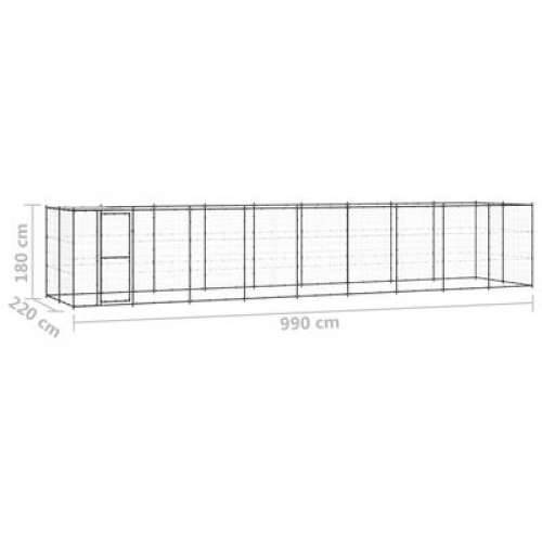 Vanjski kavez za pse s krovom čelični 21,78 m² Cijena