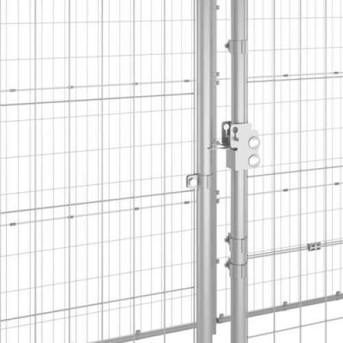 Vanjski kavez za pse od pocinčanog čelika s krovom 12,1 m² - Srebrno 550 x 220 x 180 cm 1 Da Cijena