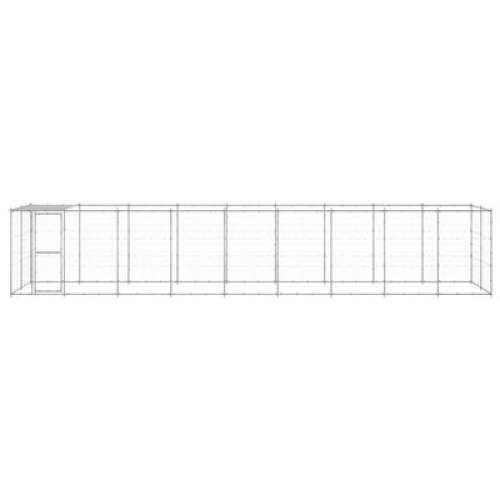 Vanjski kavez za pse od pocinčanog čelika s krovom 21,78 m² - Srebrno 990 x 220 x 180 cm 1 Da Cijena