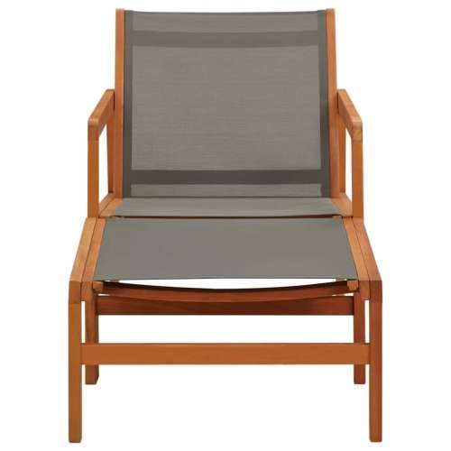 Vrtna stolica siva od masivnog drva eukaliptusa i tekstilena Cijena