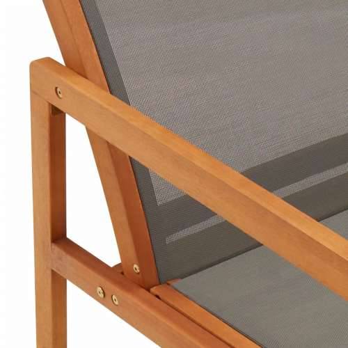 Vrtna stolica siva od masivnog drva eukaliptusa i tekstilena Cijena
