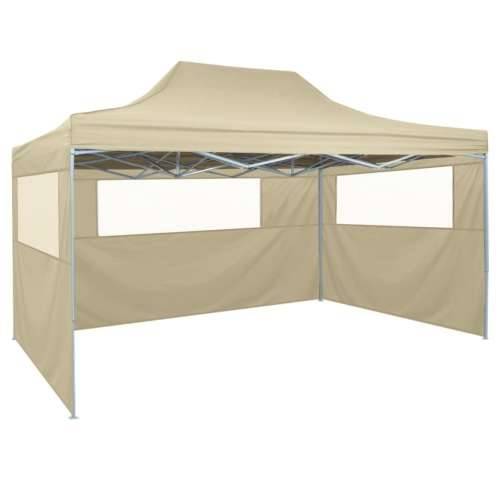 Profesionalni sklopivi šator za zabave 3 x 4 m čelični krem Cijena