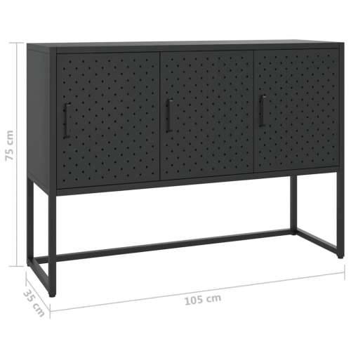 Komoda crna 105 x 35 x 75 cm čelična Cijena