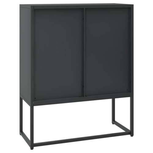 Visoka komoda crna 80 x 35 x 100 cm čelična Cijena