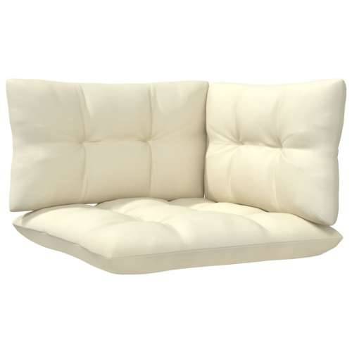 Kutna vrtna sofa s krem jastucima od masivne borovine - Prirodna boja i krem 1 kutna sofa Cijena