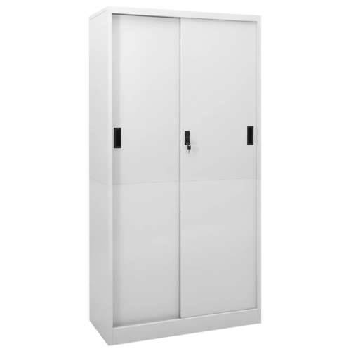 Uredski ormarić s kliznim vratima svjetlosivi 90x40x180cm čelik - Svjetlosiva 1 Cijena