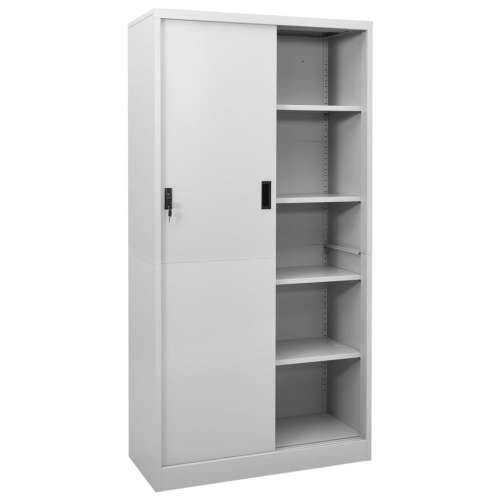 Uredski ormarić s kliznim vratima svjetlosivi 90x40x180cm čelik - Svjetlosiva 1 Cijena
