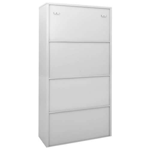 Uredski ormarić s kliznim vratima svjetlosivi 90x40x180cm čelik - Svjetlosiva 1 Cijena