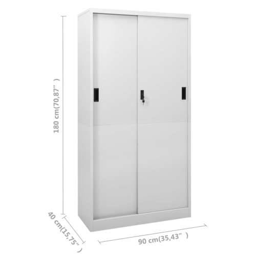 Uredski ormarić s kliznim vratima svjetlosivi 90x40x180cm čelik - Svjetlosiva 1 Cijena