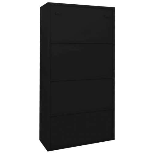 Uredski ormarić s kliznim vratima crni 90 x 40 x 180 cm čelični - Crna 1 Cijena