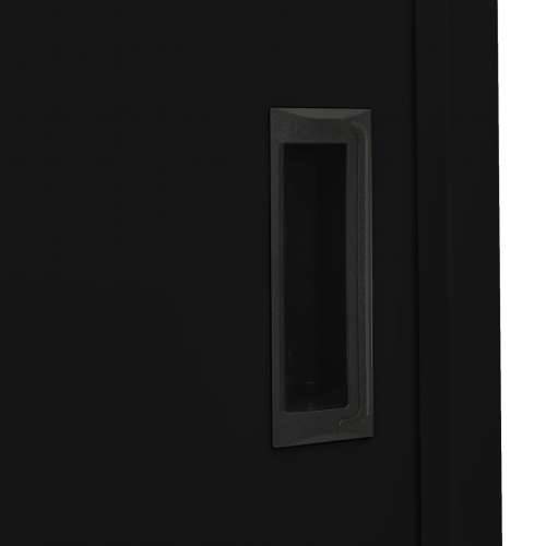 Uredski ormarić s kliznim vratima crni 90 x 40 x 180 cm čelični - Crna 1 Cijena