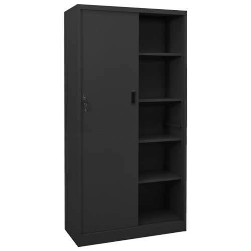Uredski ormarić s kliznim vratima antracit 90x40x180 cm čelični - Antracit 1 Cijena