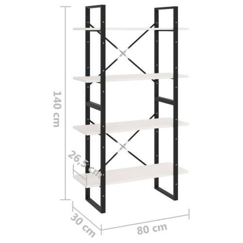 Ormarić za knjige s 4 razine bijeli 80x30x140 cm od borovine Cijena