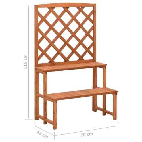 Stalak za biljke s rešetkom 70 x 42 x 115 cm masivna jelovina - Smeđa 1 Cijena