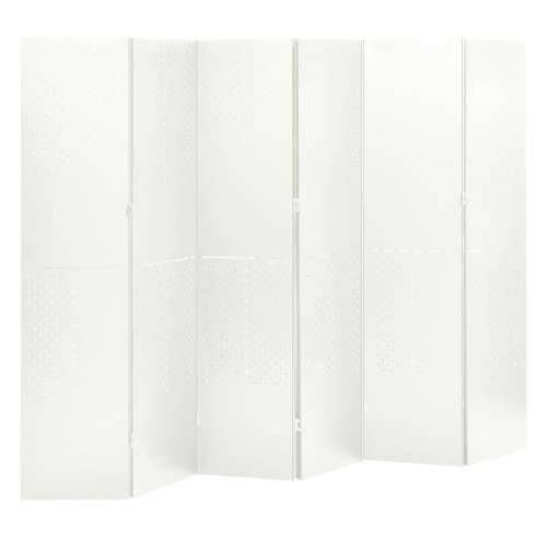 Sobna pregrada sa 6 panela bijela 240 x 180 cm čelična Cijena