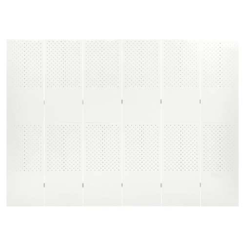 Sobna pregrada sa 6 panela bijela 240 x 180 cm čelična Cijena