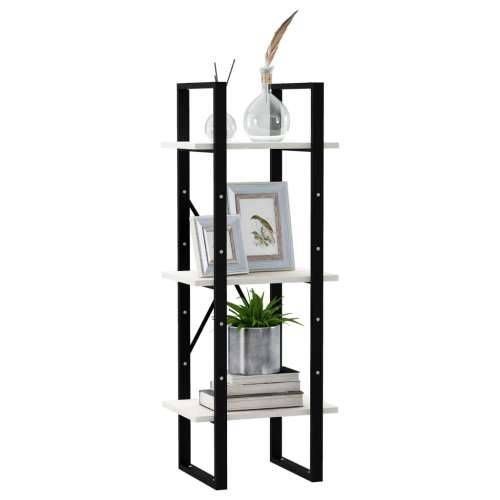 Ormarić za knjige s 3 razine bijeli 40 x 30 x 105 cm borovina - Bijela 1 105 cm boja drva Cijena