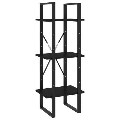 Ormarić za knjige s 3 razine crni 40 x 30 x 105 cm od borovine - Crna 1 105 cm boja drva Cijena