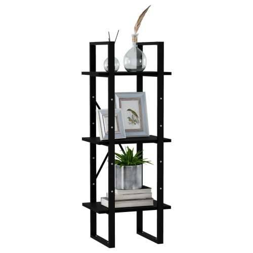 Ormarić za knjige s 3 razine crni 40 x 30 x 105 cm od borovine - Crna 1 105 cm boja drva Cijena