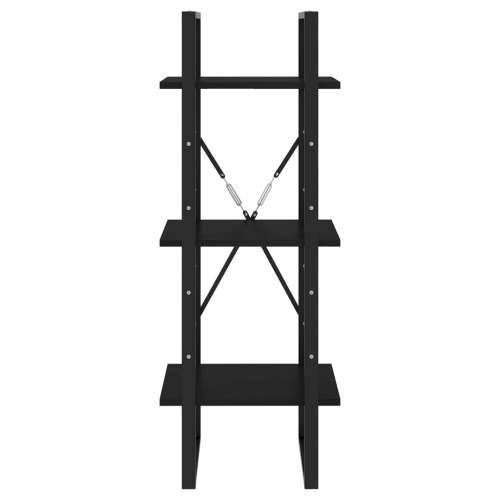 Ormarić za knjige s 3 razine crni 40 x 30 x 105 cm od borovine - Crna 1 105 cm boja drva Cijena