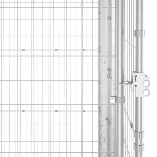 Vanjski kavez za pse od pocinčanog čelika s krovom 4,84 m² - Srebrno 220 x 220 x 180 cm 1 Da Cijena
