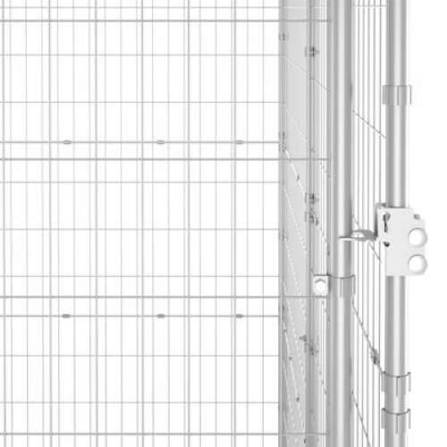 Vanjski kavez za pse od pocinčanog čelika s krovom 21,78 m² - Srebrno 990 x 220 x 180 cm 1 Da Cijena