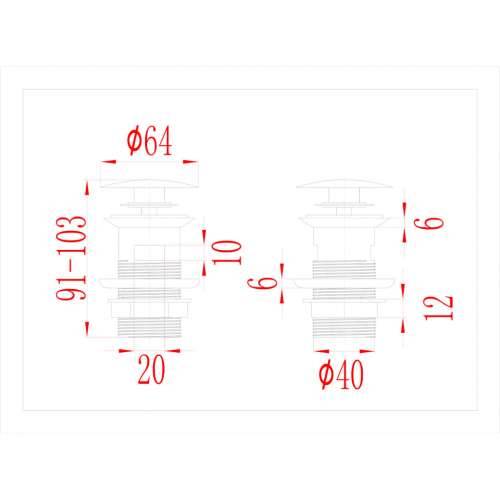 Potisni odvod sa zaštitom od prelijevanja krom 6,4x6,4x9,1 cm - Krom with overflow function Cijena