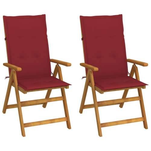 Nagibne vrtne stolice s jastucima 2 kom masivno bagremovo drvo boja crnog vina 120 x 50 x 3 cm 2 1 Cijena