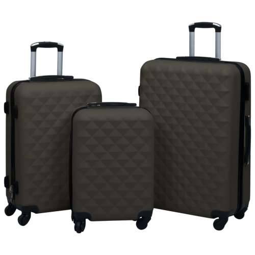 3-dijelni set čvrstih kovčega antracit ABS Cijena