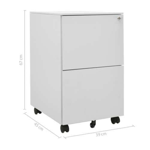 Mobilni ormarić za spise svjetlosivi 39 x 45 x 67 cm čelični - Svjetlosiva 1 Cijena