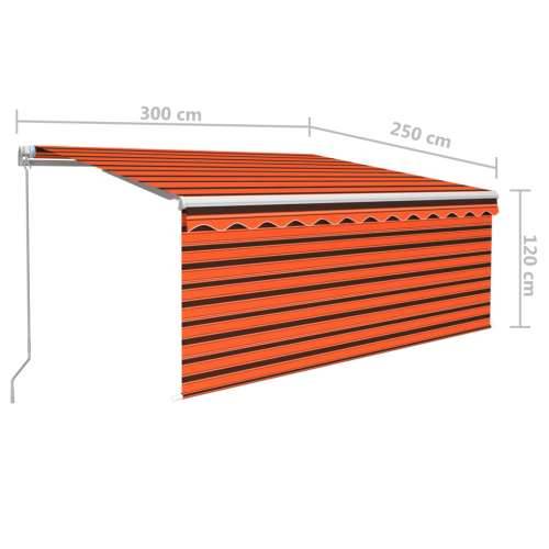Tenda na ručno uvlačenje s roletom 3 x 2,5 m narančasto-smeđa   - Šareni 3 x 2.5 m 1 Cijena
