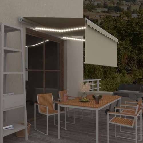 Tenda na ručno uvlačenje s roletom i LED svjetlima 3x2,5 m krem   - Krema 3 x 2.5 m 1 Cijena