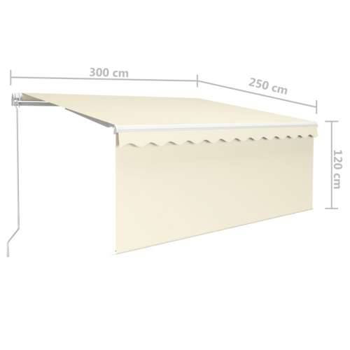Tenda na ručno uvlačenje s roletom i LED svjetlima 3x2,5 m krem   - Krema 3 x 2.5 m 1 Cijena