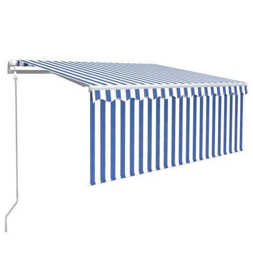 Automatska tenda na uvlačenje s roletom 3 x 2,5 m plavo-bijela Cijena