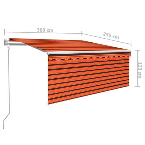 Automatska tenda na uvlačenje s roletom 3x2,5m narančasto-smeđa - Šareni 3 x 2.5 m 1 Cijena