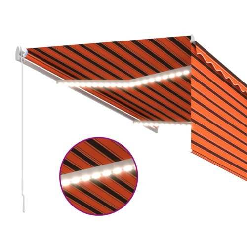 Tenda na ručno uvlačenje i roleta LED 3,5x2,5m narančasto-smeđa   - Šareni 3.5 x 2.5 m 1 Cijena