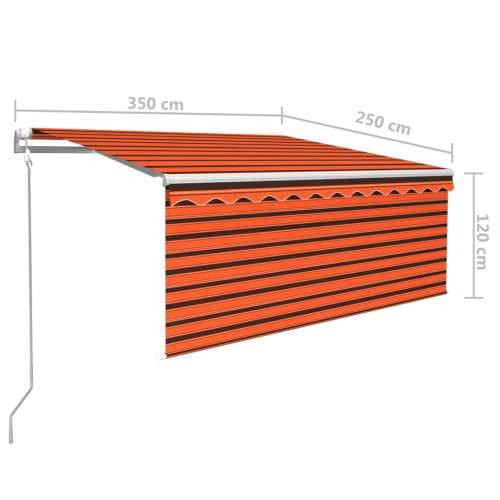 Automatska tenda s roletom 3,5 x 2,5 m narančasto-smeđa   - Šareni 3.5 x 2.5 m 1 Cijena