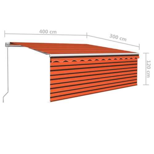 Tenda na ručno uvlačenje s roletom 4 x 3 m narančasto-smeđa Cijena