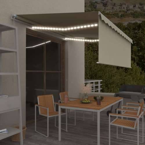 Tenda na ručno uvlačenje s roletom i LED svjetlima 4 x 3 m krem - Krema 4 x 3 m 1 Cijena