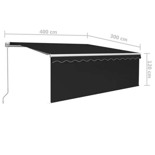 Tenda na ručno uvlačenje s roletom LED 4 x 3 m antracit - Antracit 4 x 3 m 1 Cijena