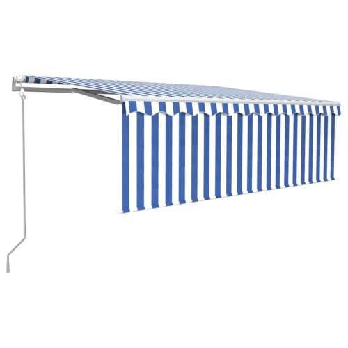 Automatska tenda na uvlačenje s roletom 4 x 3 m plavo-bijela Cijena