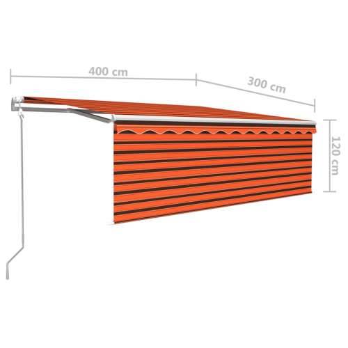 Automatska tenda na uvlačenje s roletom 4x3 m narančasto-smeđa  - Šareni 4 x 3 m 1 Cijena